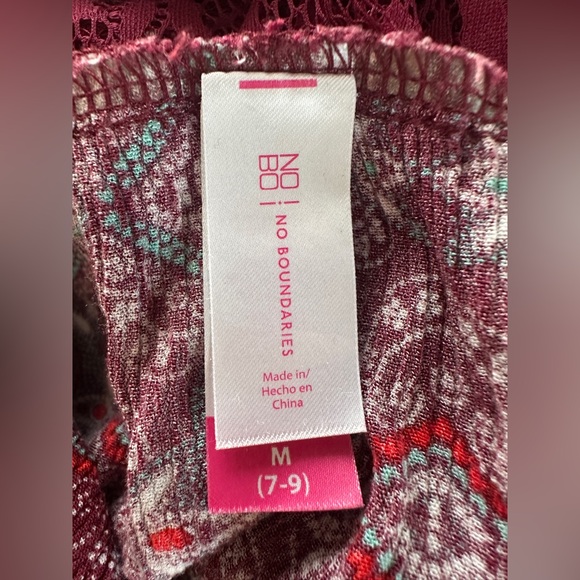 No Boundaries Sleeveless Burgundy Lace Back Tank Top - Picture 5 of 5